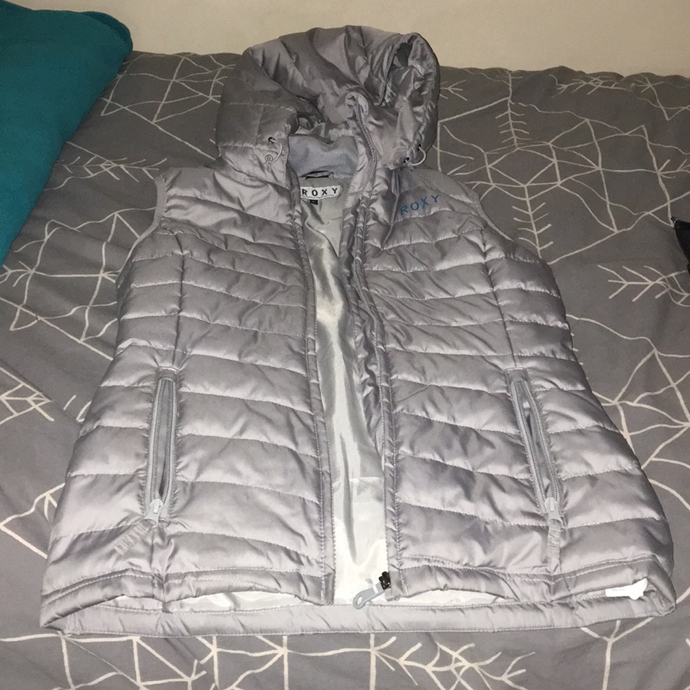 Roxy Grey Vest with Hood